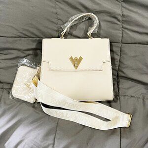 🎁 BNWT 🎁 Valentino Orlandi Satchel - Taupe w/Gold accents - Bonus Mini Wallet
